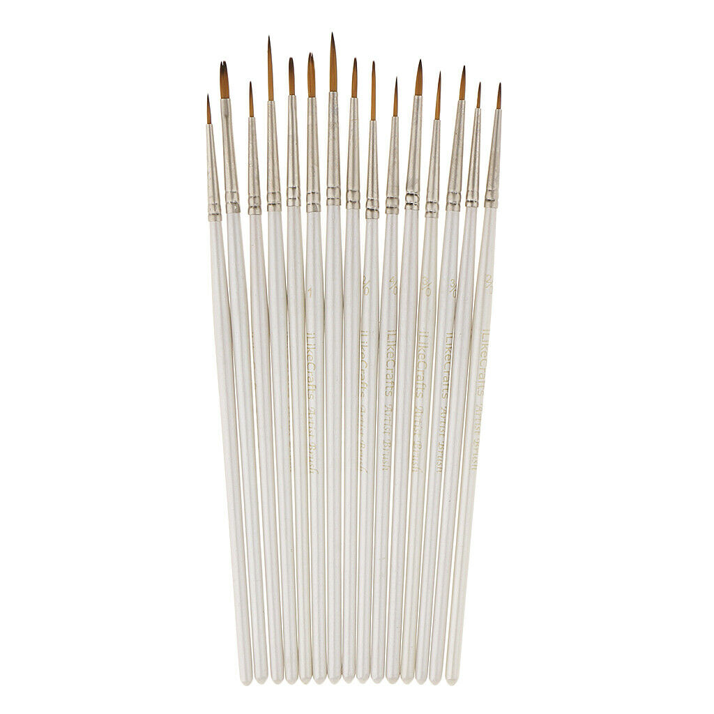 15Pcs Round Pointed Tip Brushes Nair Arts Watercolor Acrylic Paint Brush Set