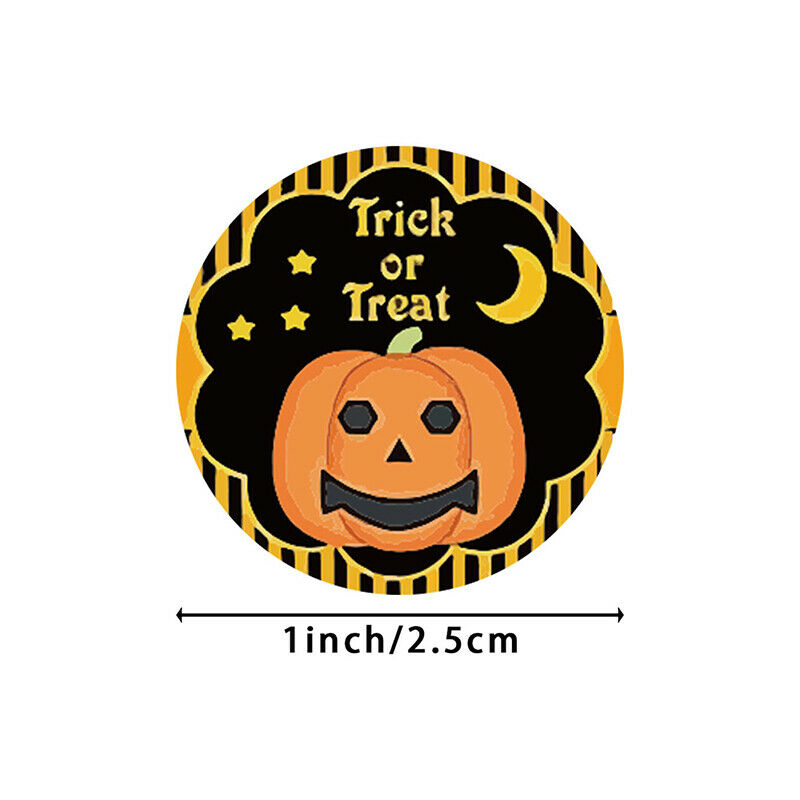 500Pcs/Roll Halloween Pumpkin Decor Labels Seal Stickers DIY Gift Paper S.l8