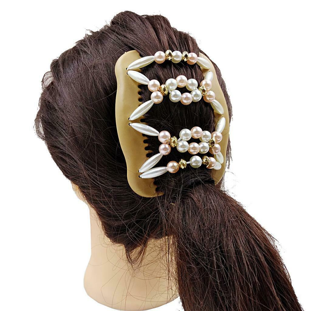 Women's Retro Style Fashion Hair Combs Clips Pearls Hairpin Updo Tools