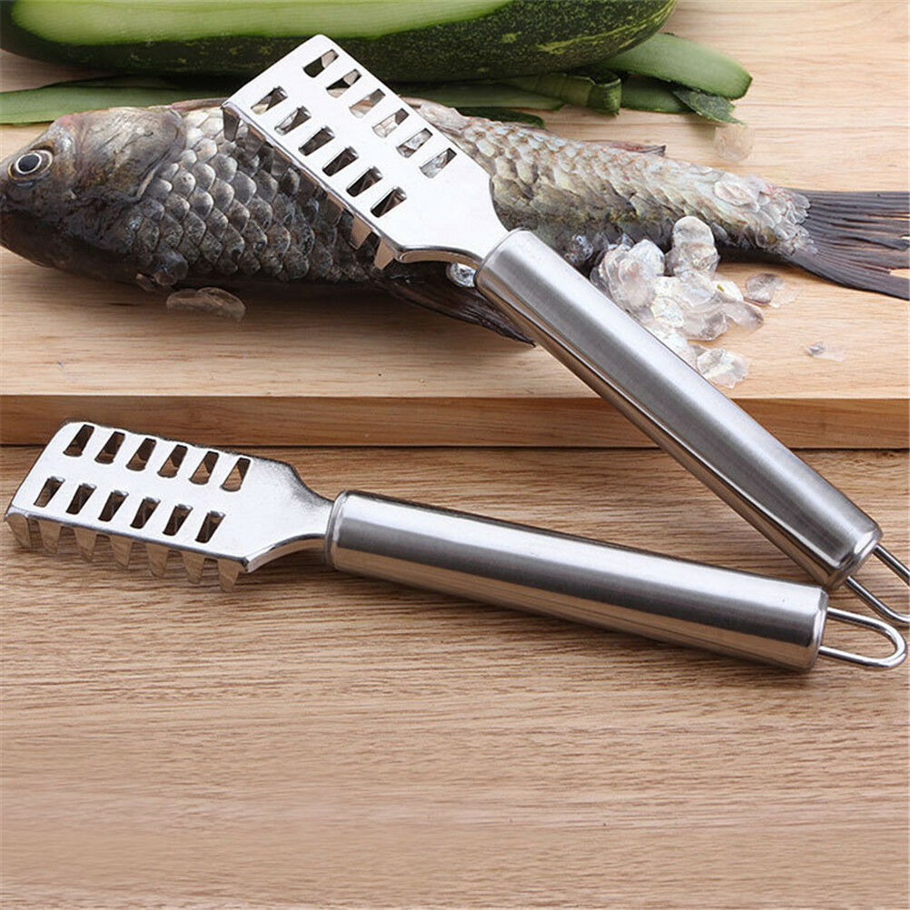 Stainless Steel Fish Scale Remover Cleaner Scaler Scraper Peeler Kitchen DD