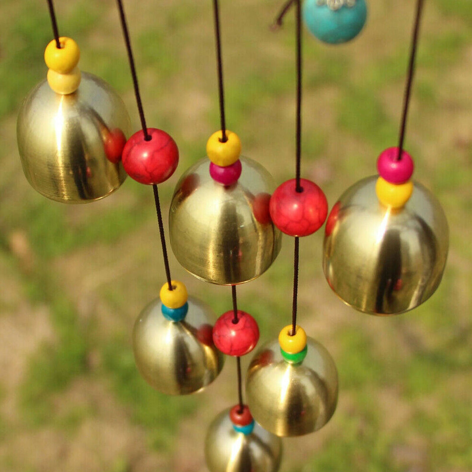 Tibetan Wind Chimes 6 Bells Chinese Knot Mascot Luck Outdoor Decor Garden Patio