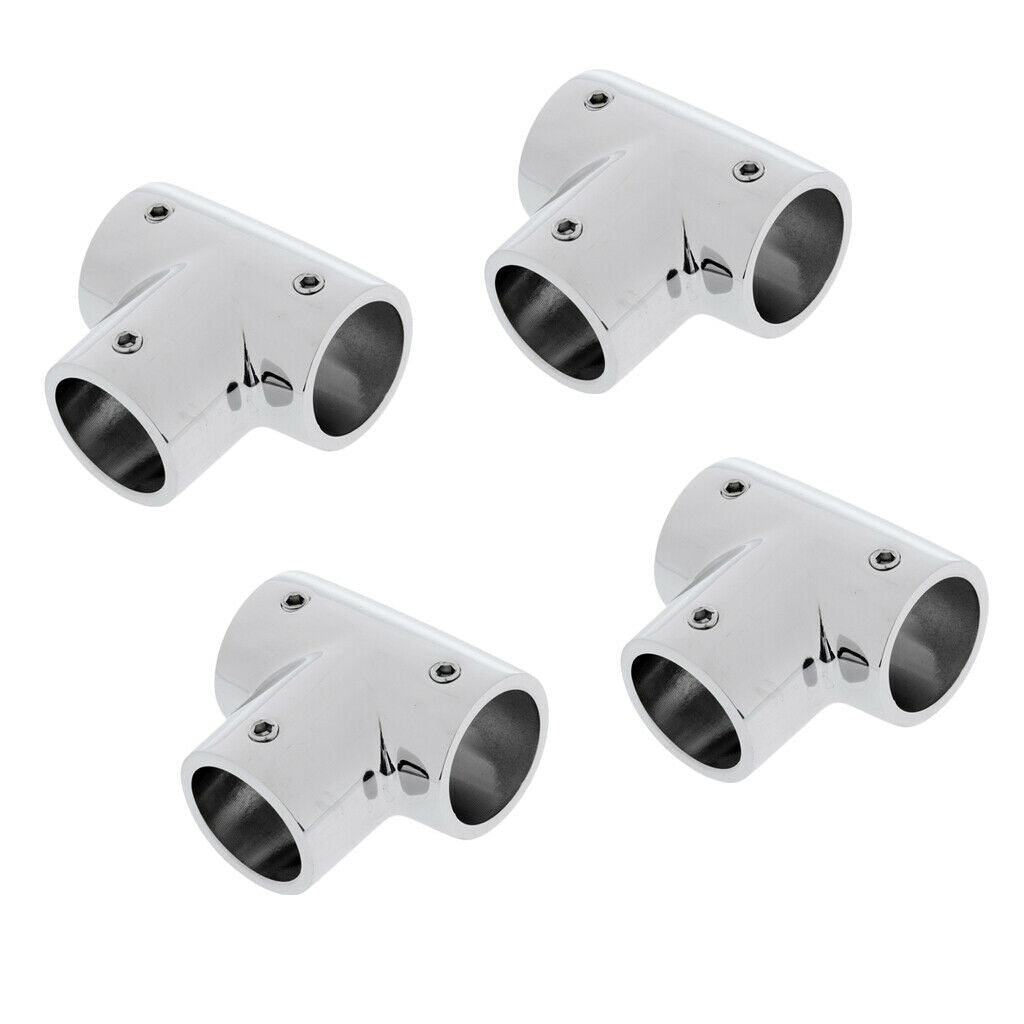 4pcs Boat Yacht Handrail Fitting 25mm Tee - 316 Stainless Steel
