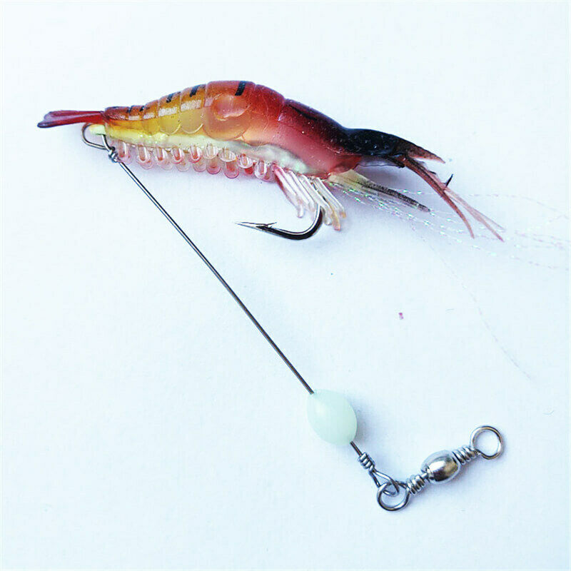 7pcs 8cm/5g Plastic Shrimp Fishing Lure Bait Bionic Swimbait Crankbait w/ Hook