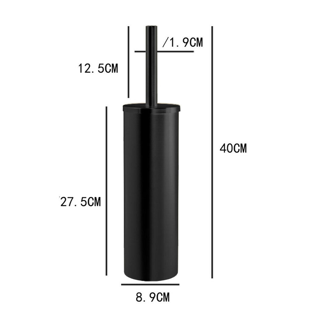 Stainless Steel Toilet Brush Set Long Handle No Dead Corner for Toilet Black
