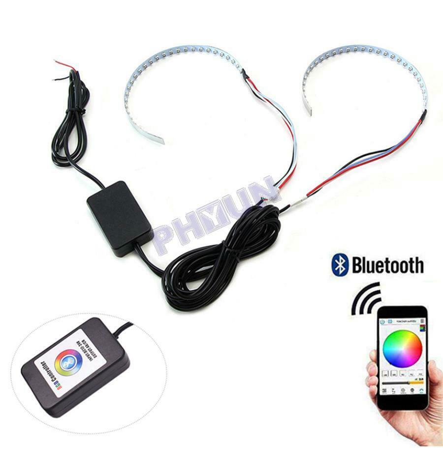 Bluetooth Wireless Control RGB LED Demon Eye Halo Ring for Headlight Projector