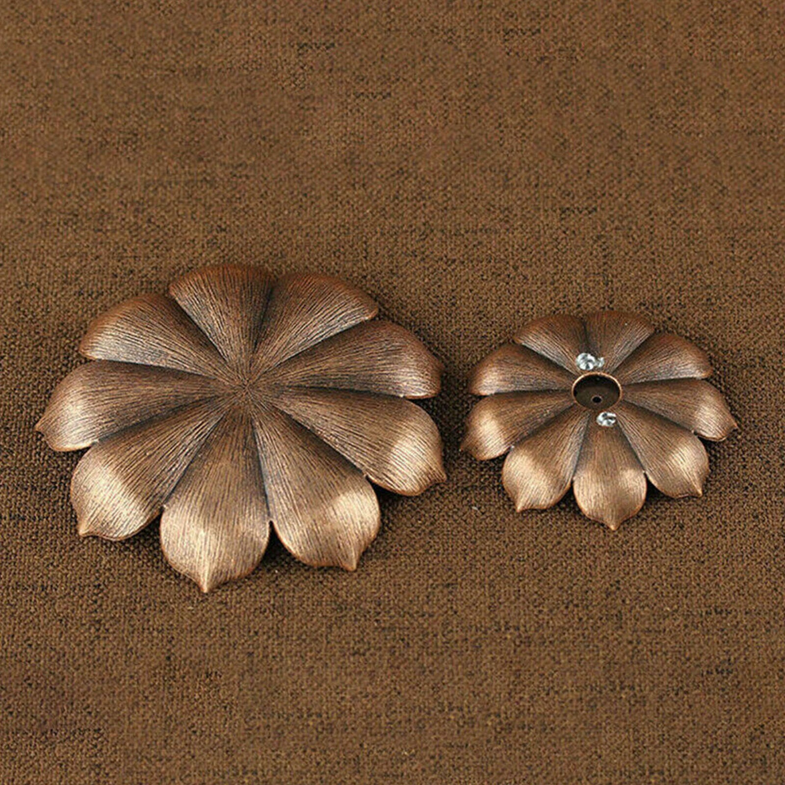 Incense Burner Stick Holder Plate Buddhism Coil Lotus Censer Bronze Copper