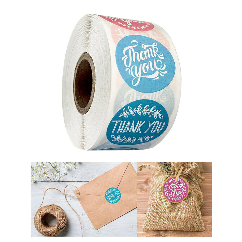 500x Thank You Packaging Sealing Stickers Floral Paper Seals Labels Craft