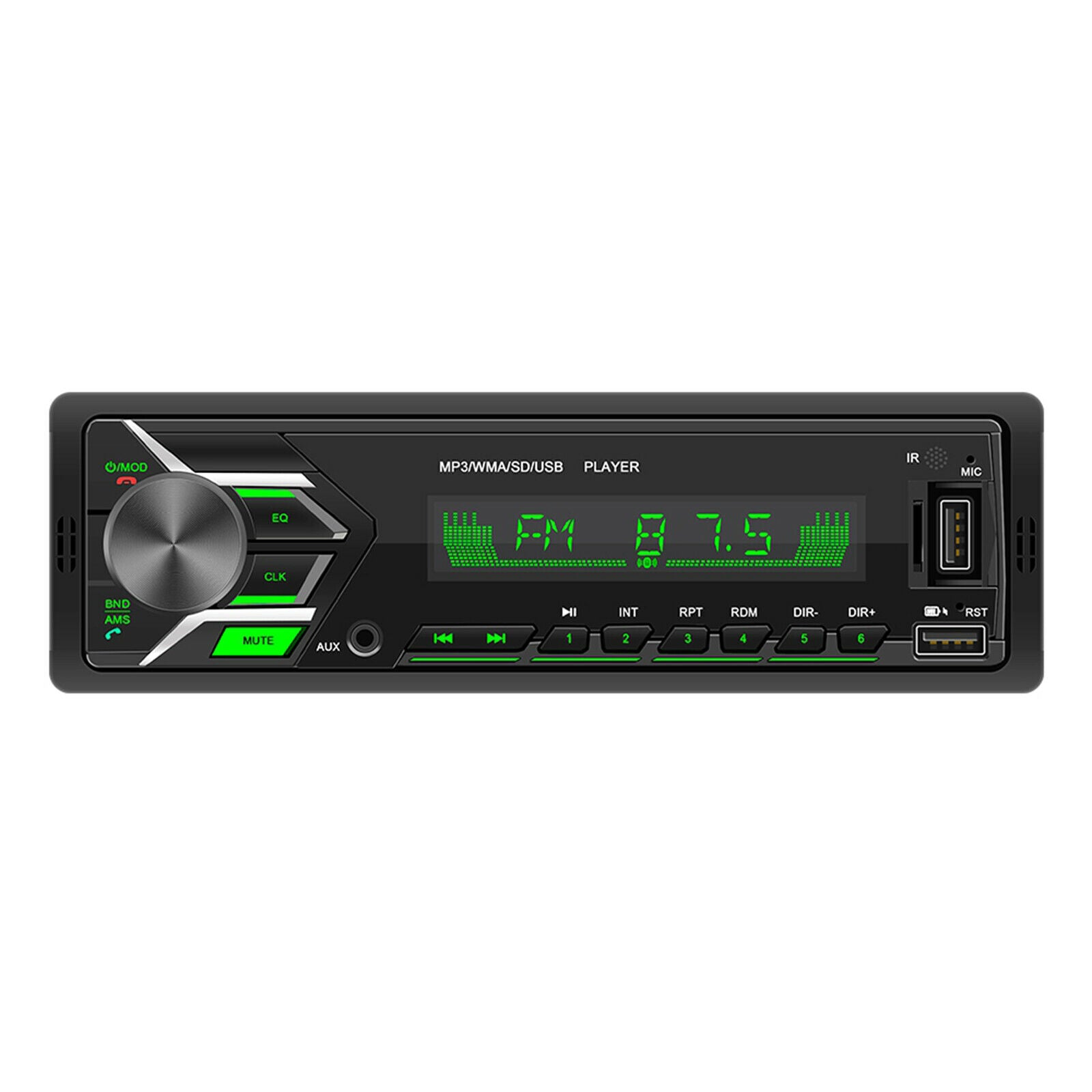 Audio Bluetooth Car Stereo Support CD AM/FM AUX Input Remote Control 7 Color