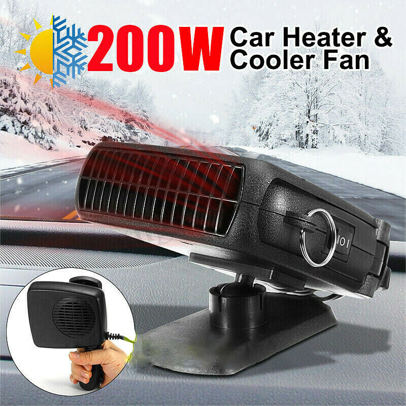 Plug In 360Â° Portable Ceramic Car Heater 12V/24V DC Vehicle Heating Cooling Fan