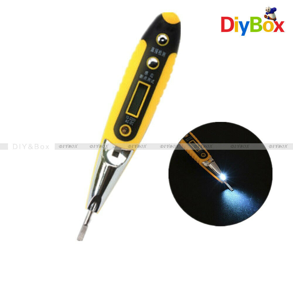 AC DC Non-Contact LCD Electric Test Pen Voltage Detector Tester 12~250V W/ Light