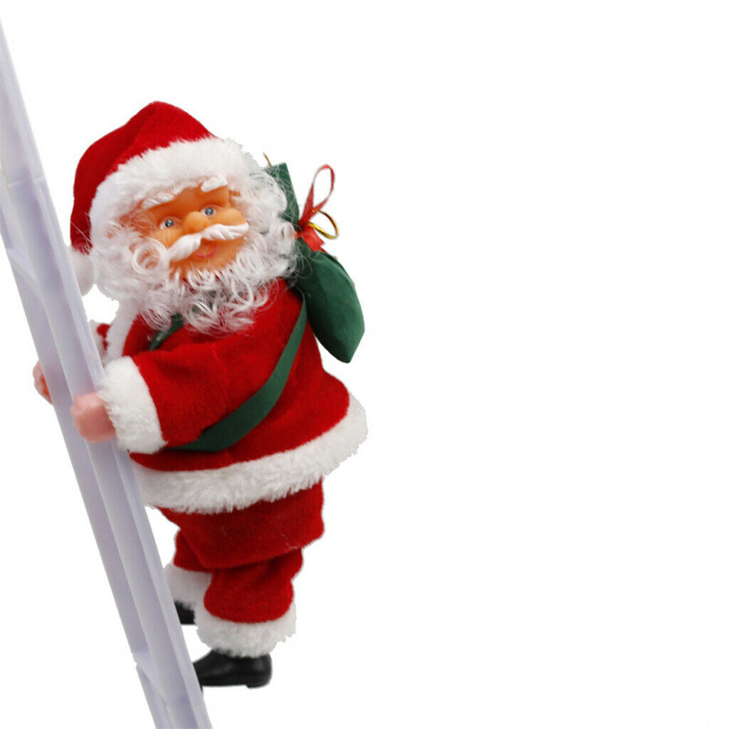 Santa Claus Climbing Ladder Christmas Tree Indoor Outdoor Ornament Decor