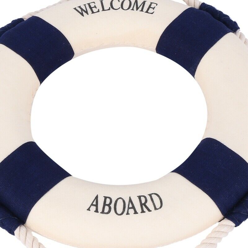 Decorative Welcome Aboard Nautical Lifebuoy  Wall Hanging Home Decoration (BluM5