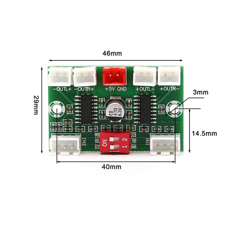Mini PAM8403 Digital Audio Amplifier Board 4 Channels 3W*4 DC 5V Stereo SounBDA