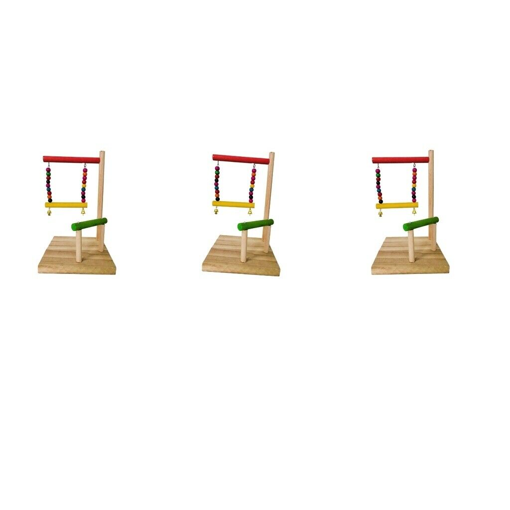 3x Bird Training Playstand Parrot Perches Toys Macaws Finches Cockatiels Budgies