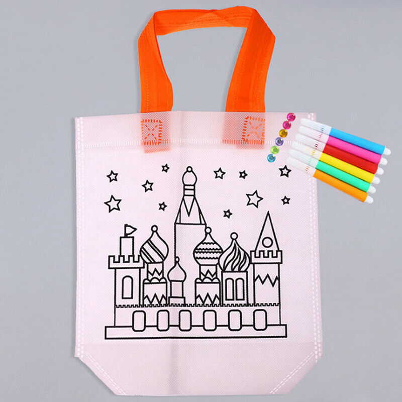 Kids DIY drawing craft color bags children learning toys with watercolor .l8
