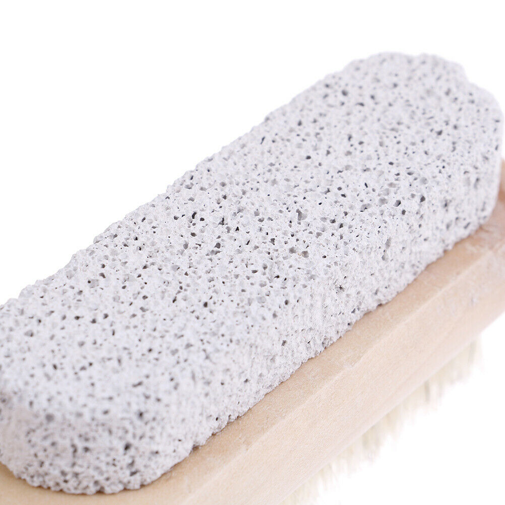1PCS Foot Care Bristle Scrub Brush Wooden Handle Pumice Stone Remove Dead Ski Tt
