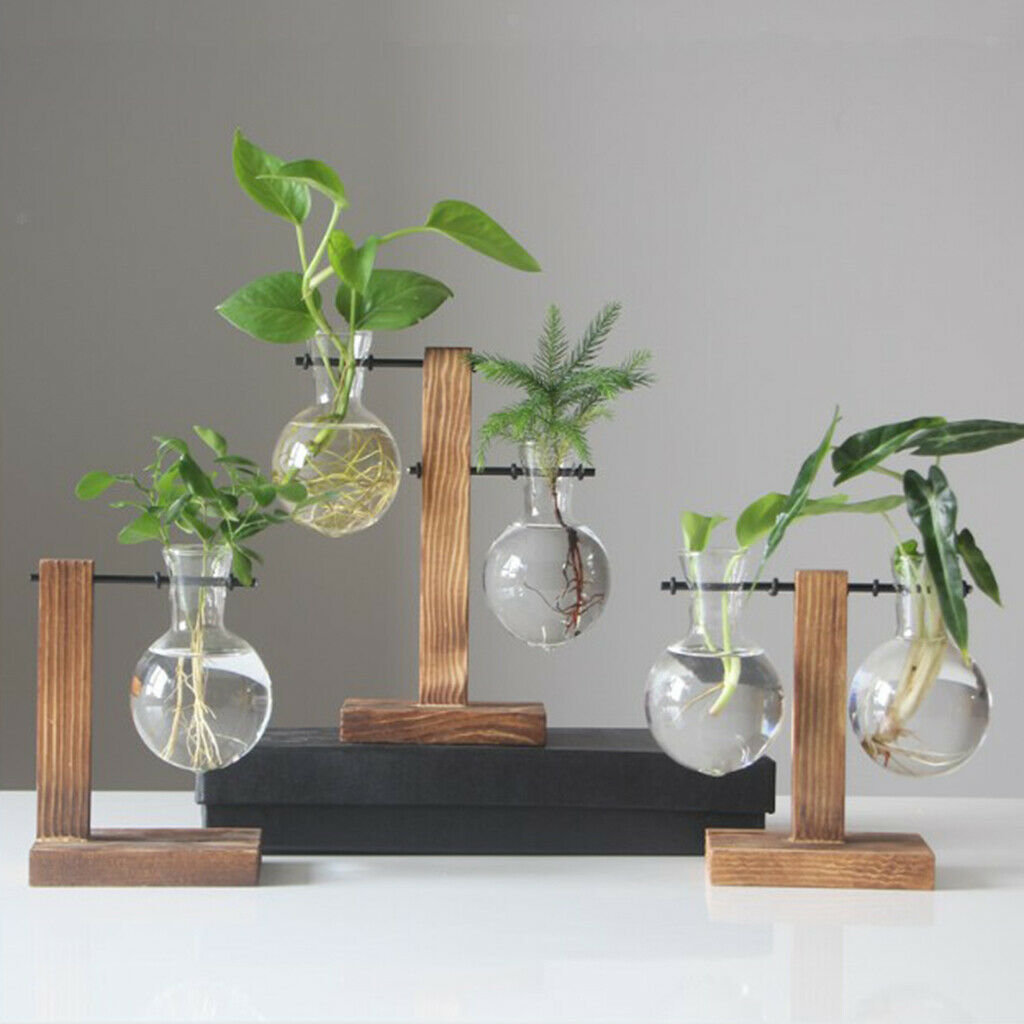 4X Clear Test Tube Vase Hydroponic Pot Soilless Culture Home Desktop Decor