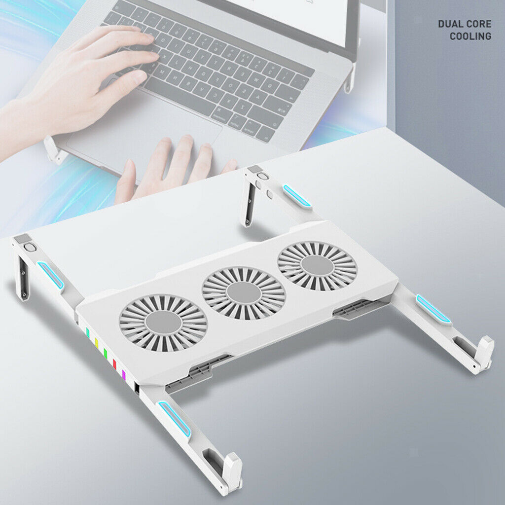 Portable Laptop Cooler 3 Cooling Fans Foldable for Laptop Pad Stand Cooling