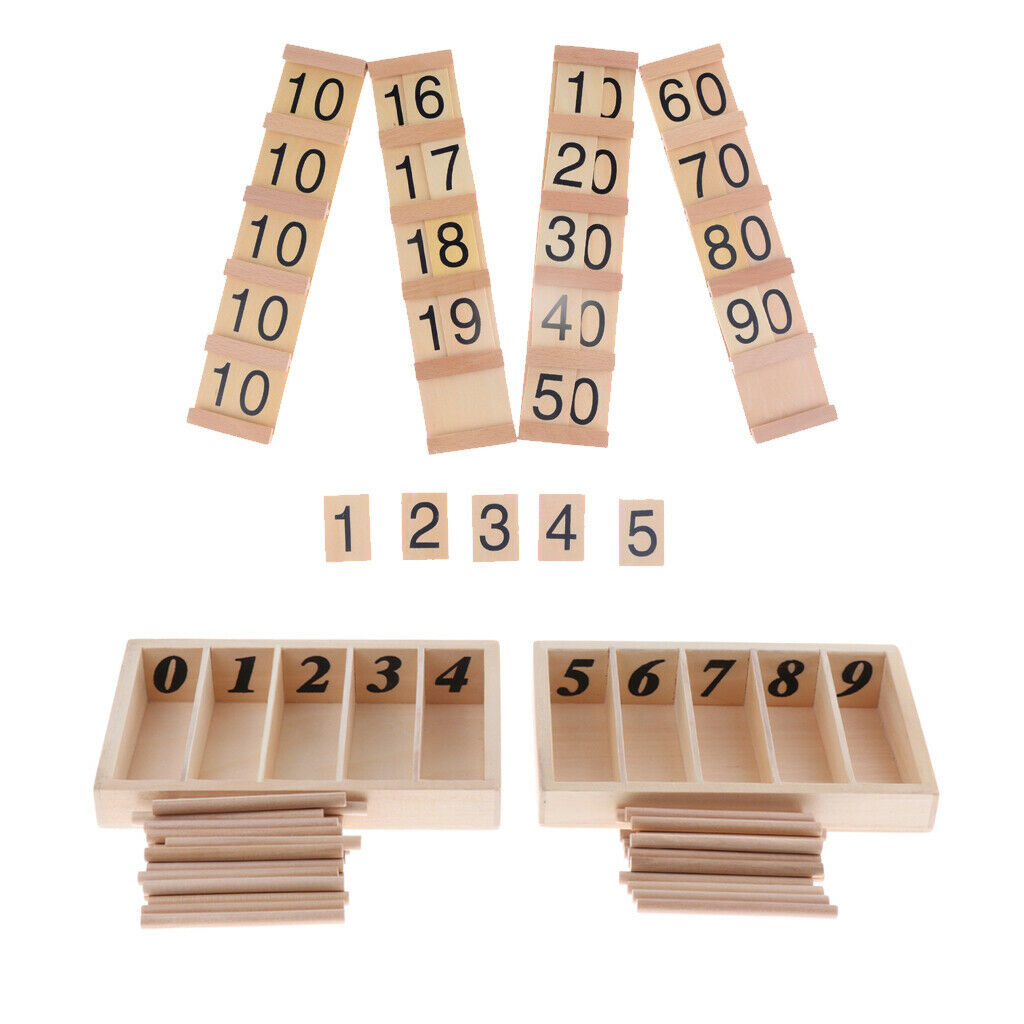 Box Sticks Numbers Board Counting Table Wooden Math Educational Toys