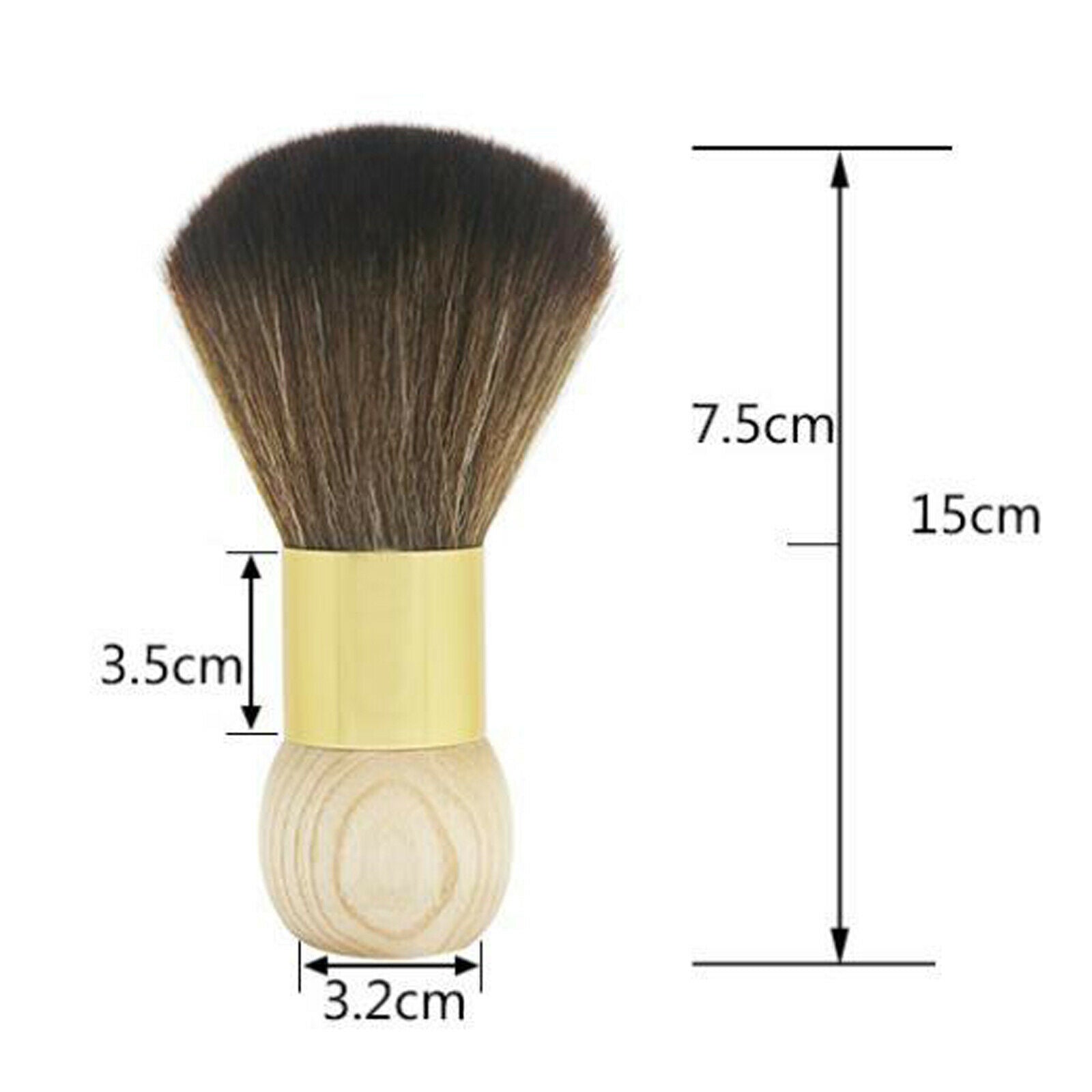 Handle Fiber Hair Wooden Hairbrush for Barber Cleaning Remove Hair Clippings