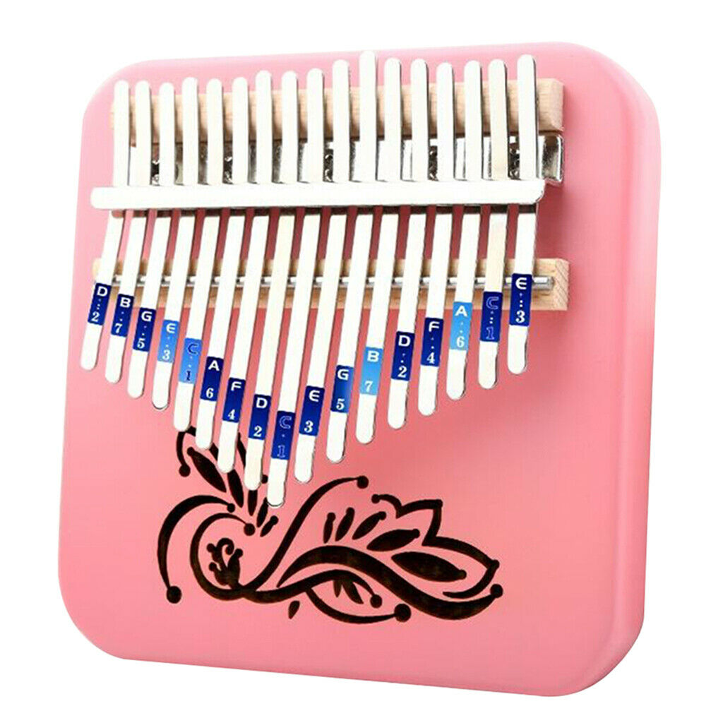 17 Key Kalimba Thumb Piano Finger Wood Musical Instrument Pink Music Box