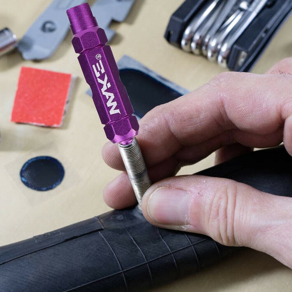 Bicycle Tire Wrench American French Valve Core Disassembly Tool (Purple)  @