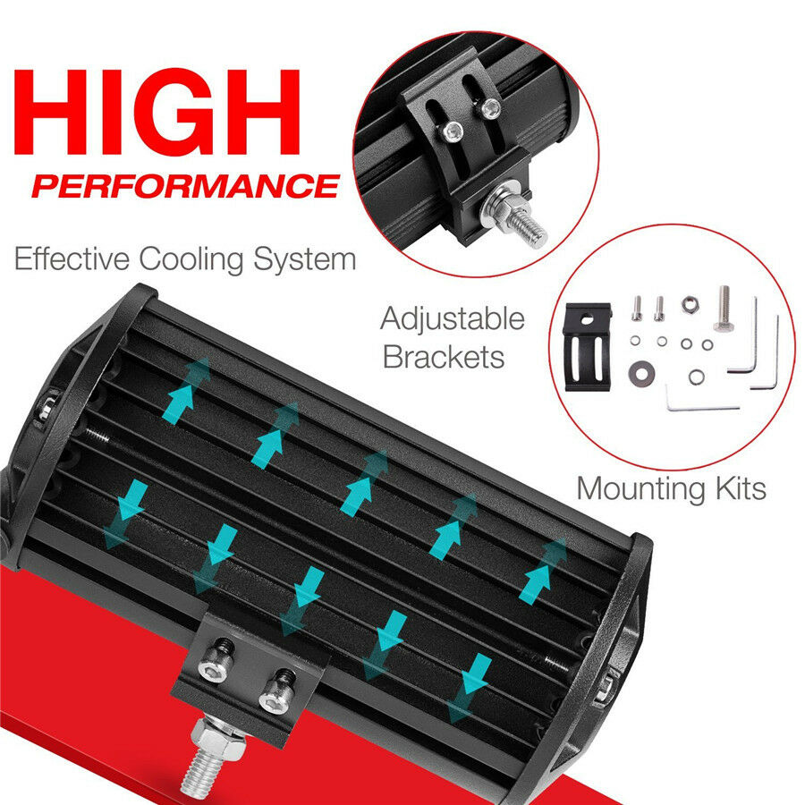 1x 6inch 120W 12000LM Off-Road Lights Spot Flood Driving LED Work Light Fog Lamp