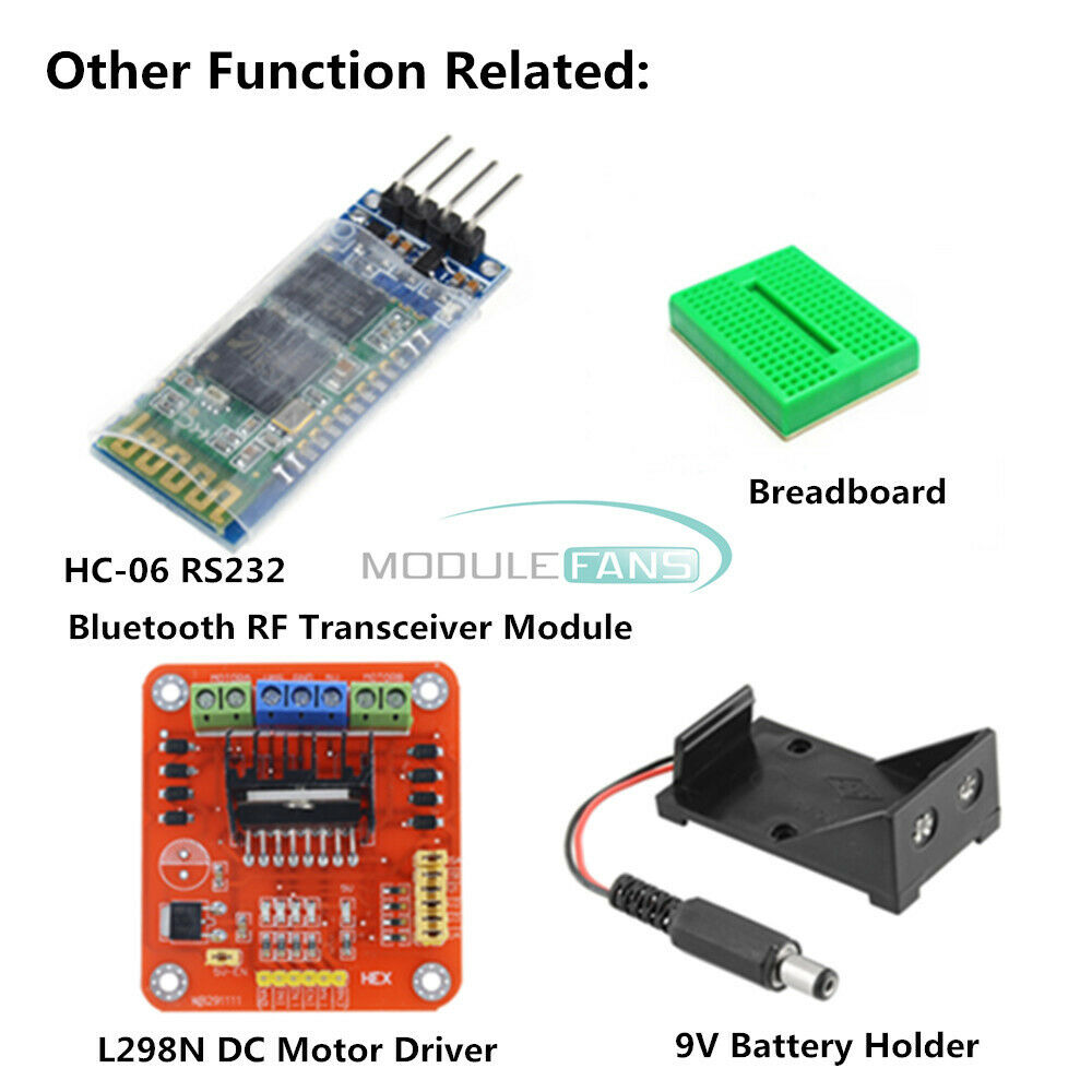 Atmega328P Smart Car Kits + UNO R3 + Nano V3.0 I/O Shield + L298N Motor Driver