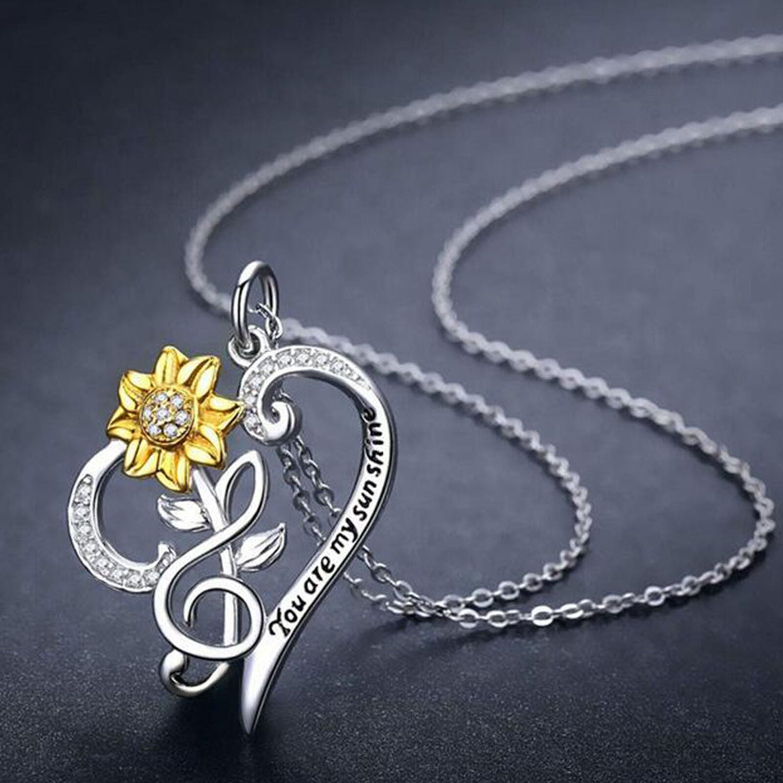 You Are My Sunshine Necklace Sunflower Necklace for Women Girls Gift