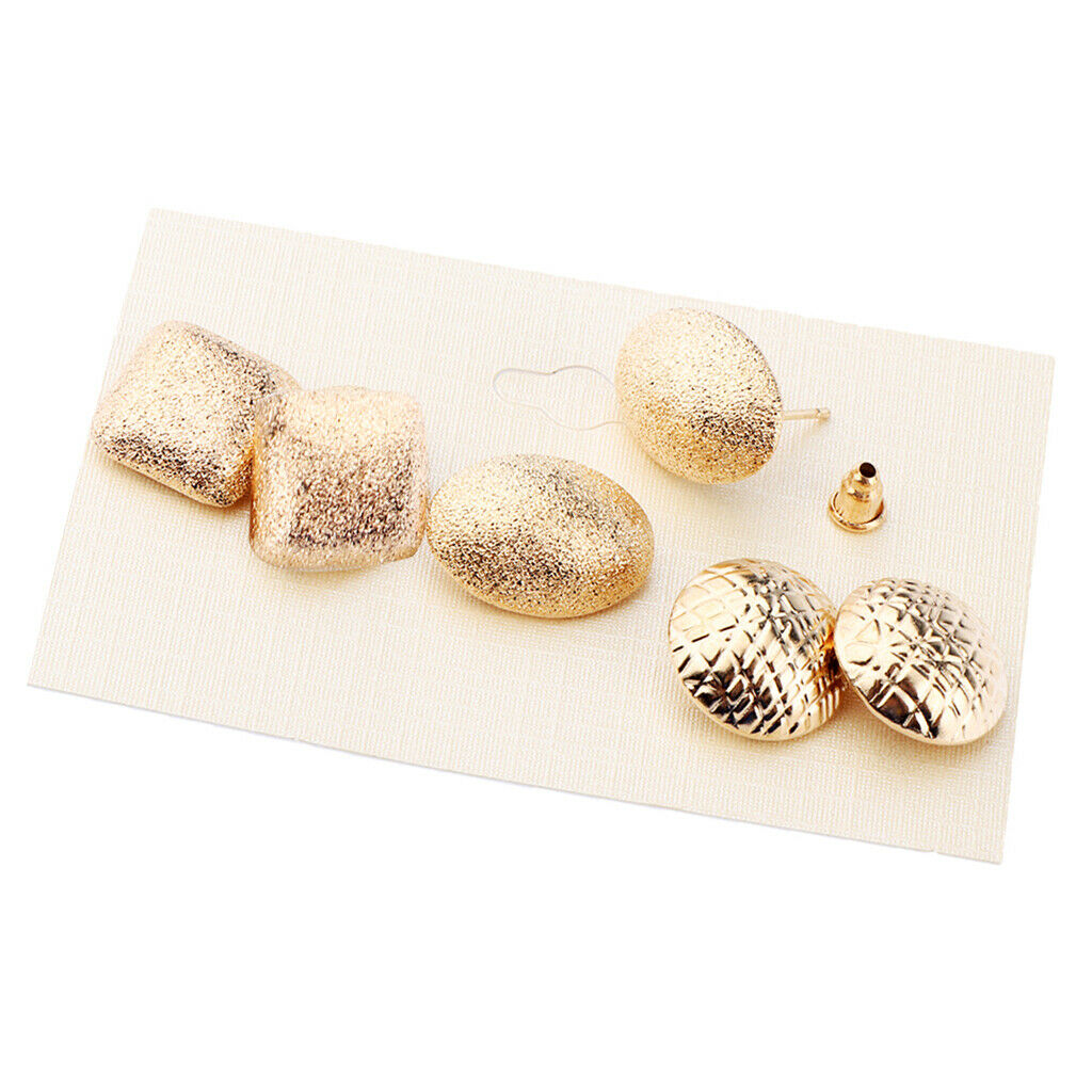 3 Pairs Women's Assorted Statement Geometric Stud Earring Sets Ear Studs