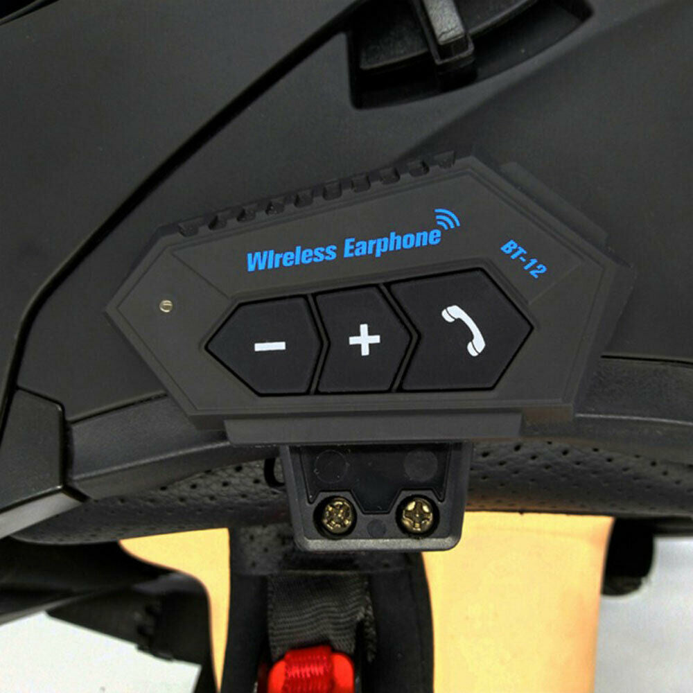 BT12 Motorcycle Helmet Headset Intercom Hands-free Microphone Earphone Bluetooth