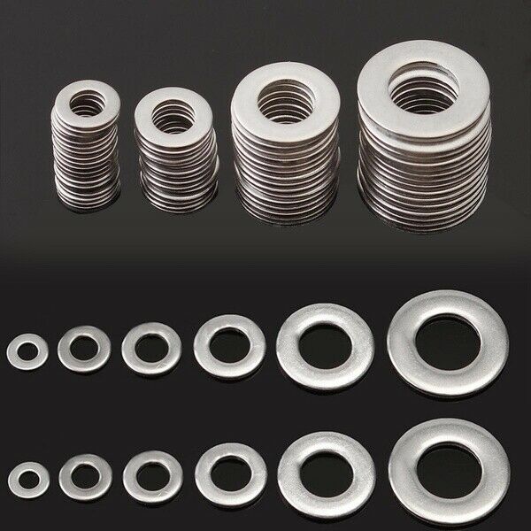 105pcs 304 Flat Stainless Steel Washers M3 M4 M5 M6 M8 M10 for Screws Repair KY2