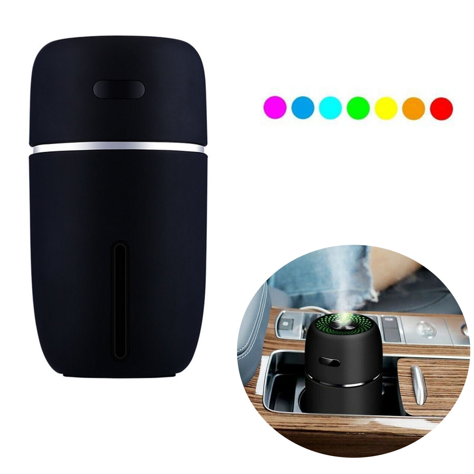 Mini USB Air Humidifier Aroma Diffuser Car Essential Oil Air Purifier with LED