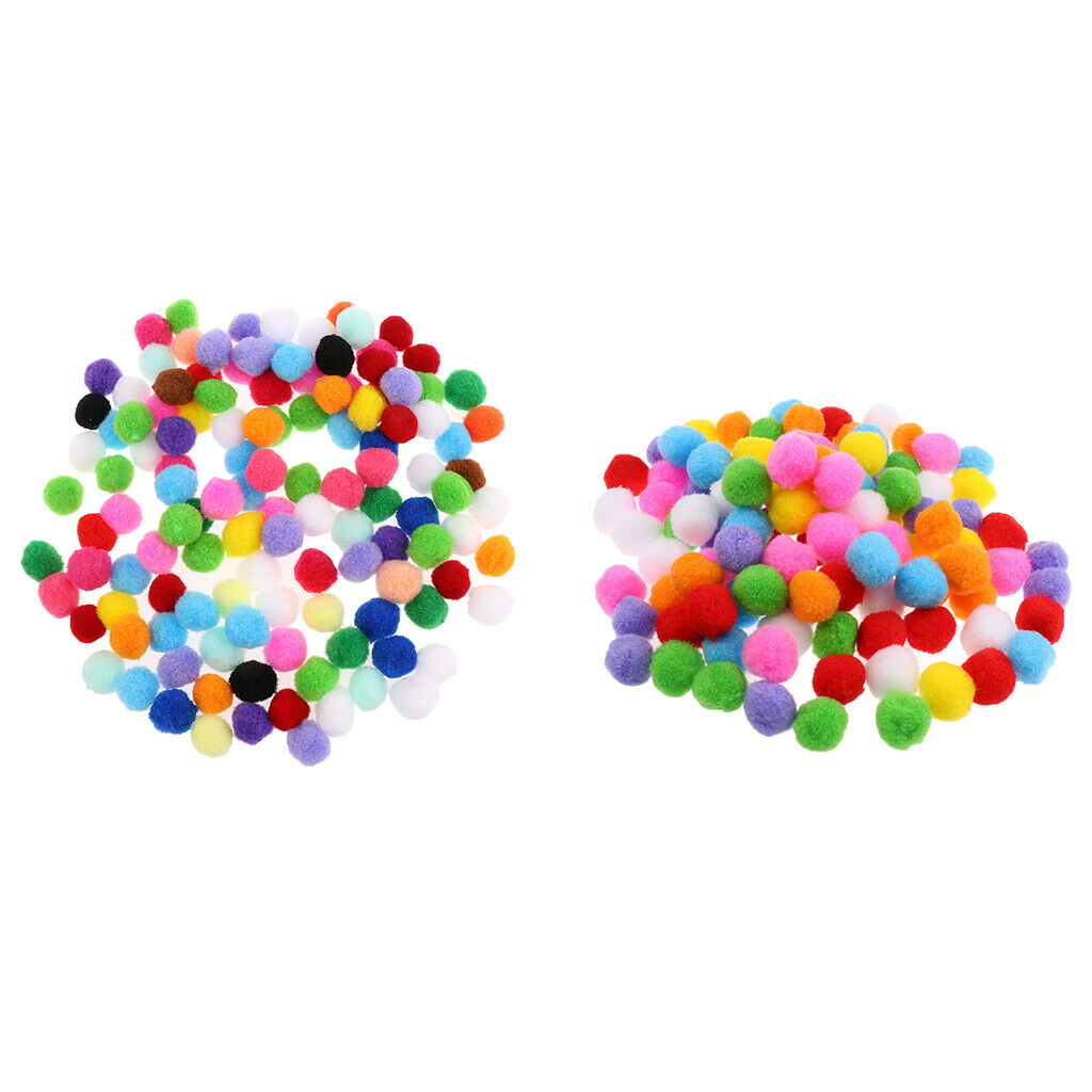 200Pcs Colorful Soft Pompom Balls Clothes Jewelry Supplies DIY Creative Kids