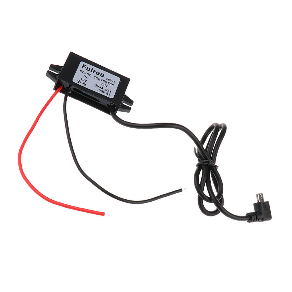 DC 12V to 5V Converter Power Inverter Right Angle Micro USB Charger Cable