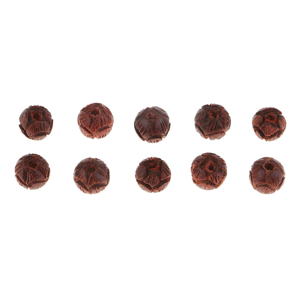 6mm Sandalwood Carved Lotus Wood Mala Beads Bracelet DIY Jewellry Findings