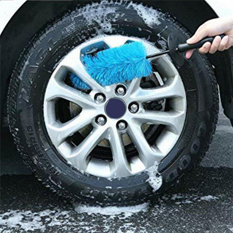 Car Washing Tools Car Tire Brush Car Rim Cleaning Brush Car Wheel Brush Blue BDA