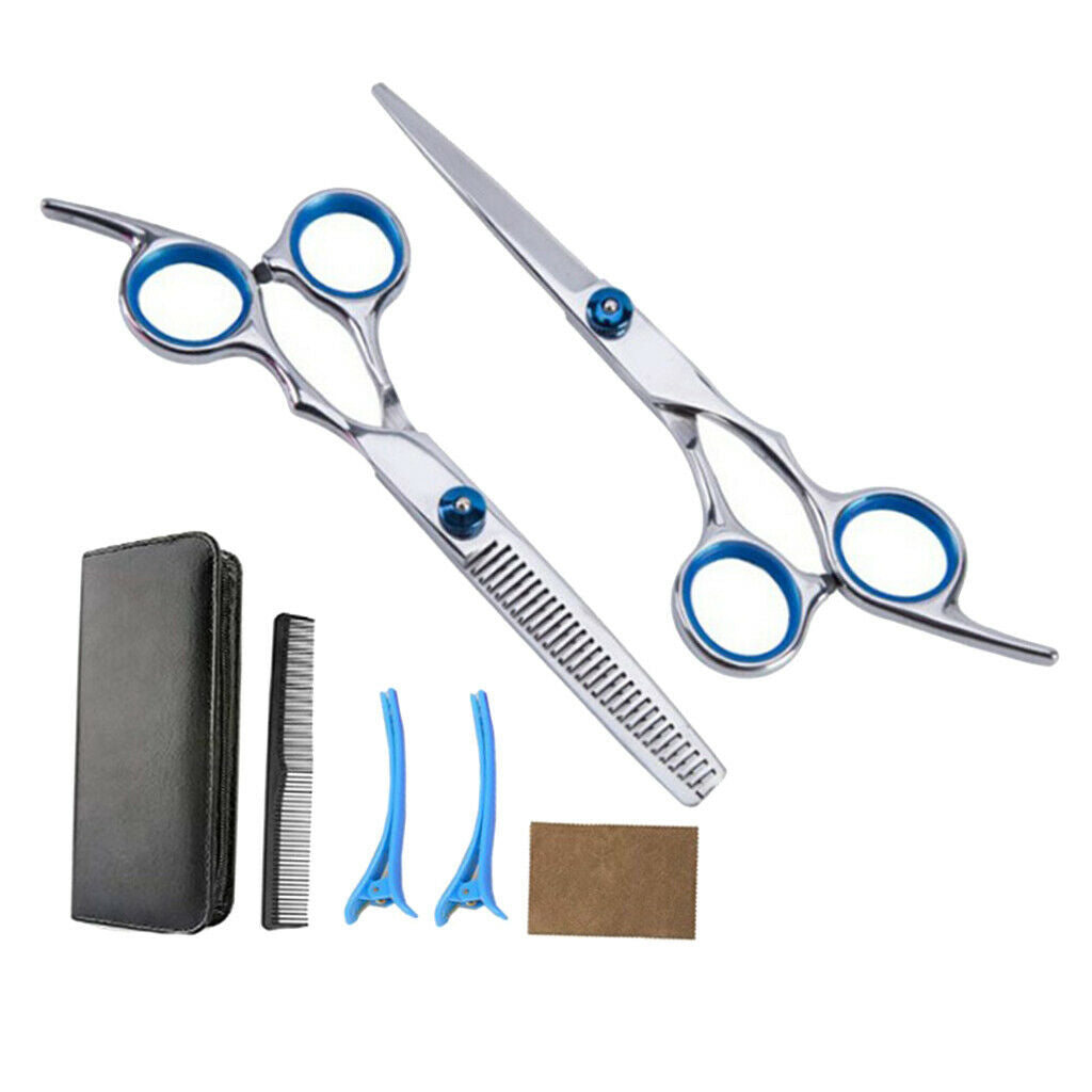 Hairdressing Barber 6" Thinning Shears Scissors Sectioning Clips Set Tools