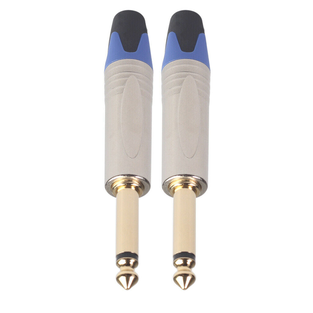 Set of 2 6.35 Mm Audio Cable Aux Cable Adapter for Microphone Guitar Amplifier
