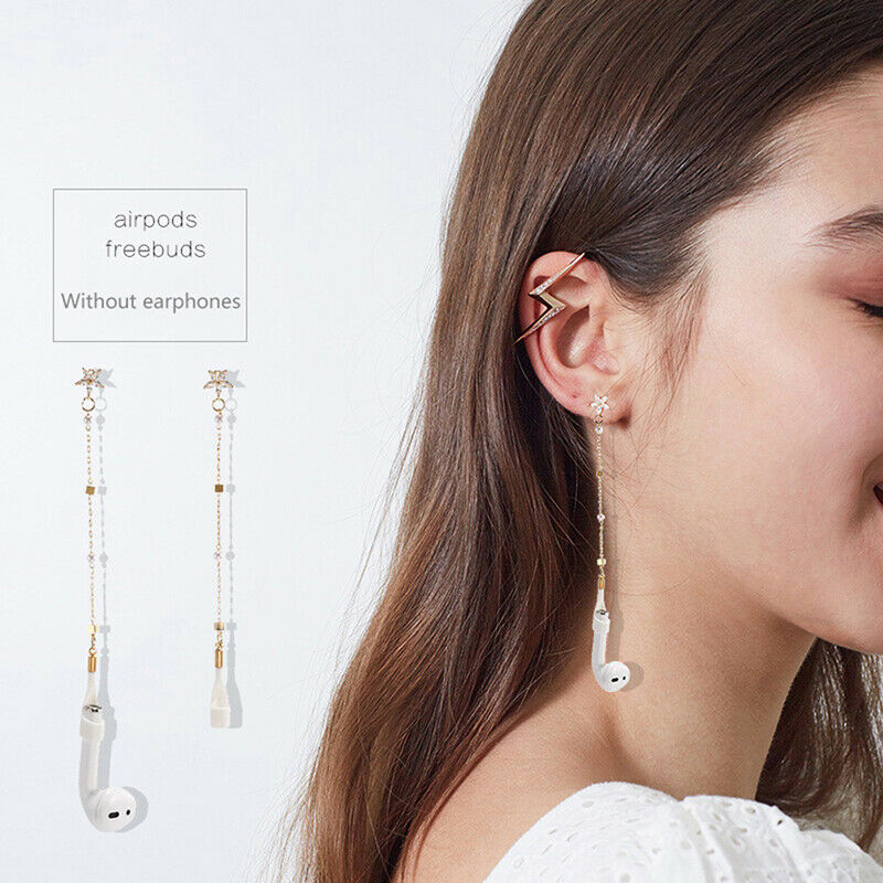 2pcs Anti-Lost Earring Chains Bluetooth Earphone Holder Unisex Earrings Fashion