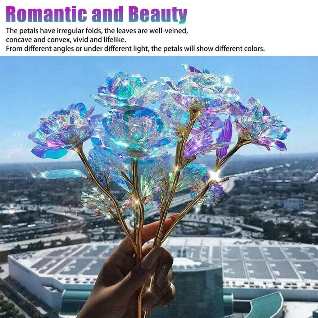 10PCS Galaxy Artificial Rose Flower Decor Valentines Mother's Simulation Gift