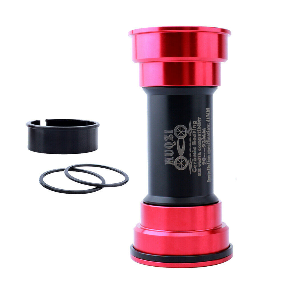 Bike Bottom Bracket Bicycle Replacement BB90-92 Ceramic Axis Shaft Red