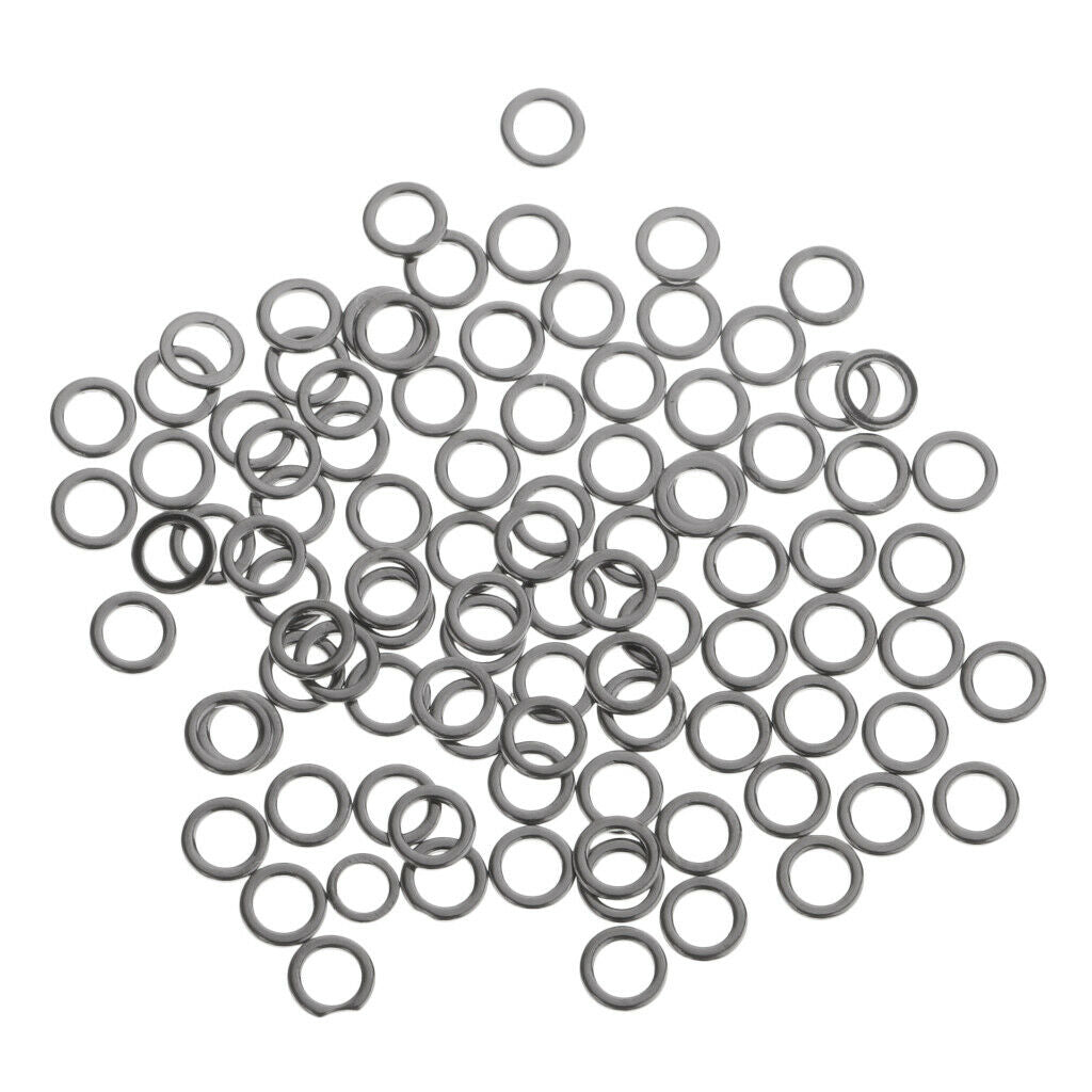 100pcs Stainless Steel Fishing Rig Rings Terminal Tackle Round Rings 3.7mm