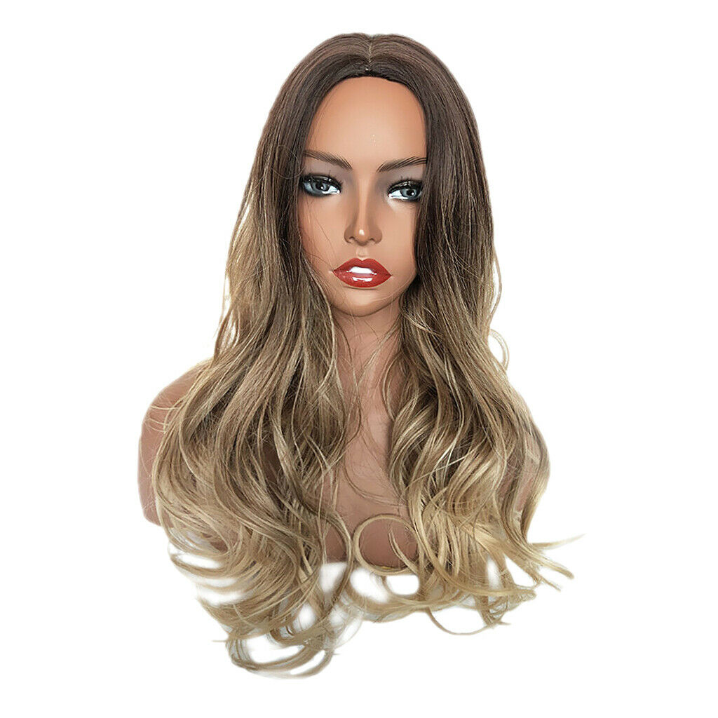 Ombre Middle Part 22" Long Wavy Synthetic Fiber Wigs for Women 5 Styles 02