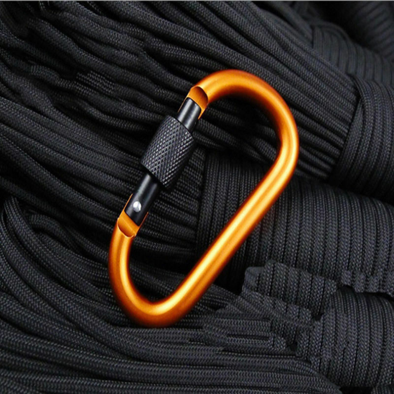 5X Aluminum Carabiner D-Ring Clip Hook Camping Keychain Screw Lock WD CSNJ G XC