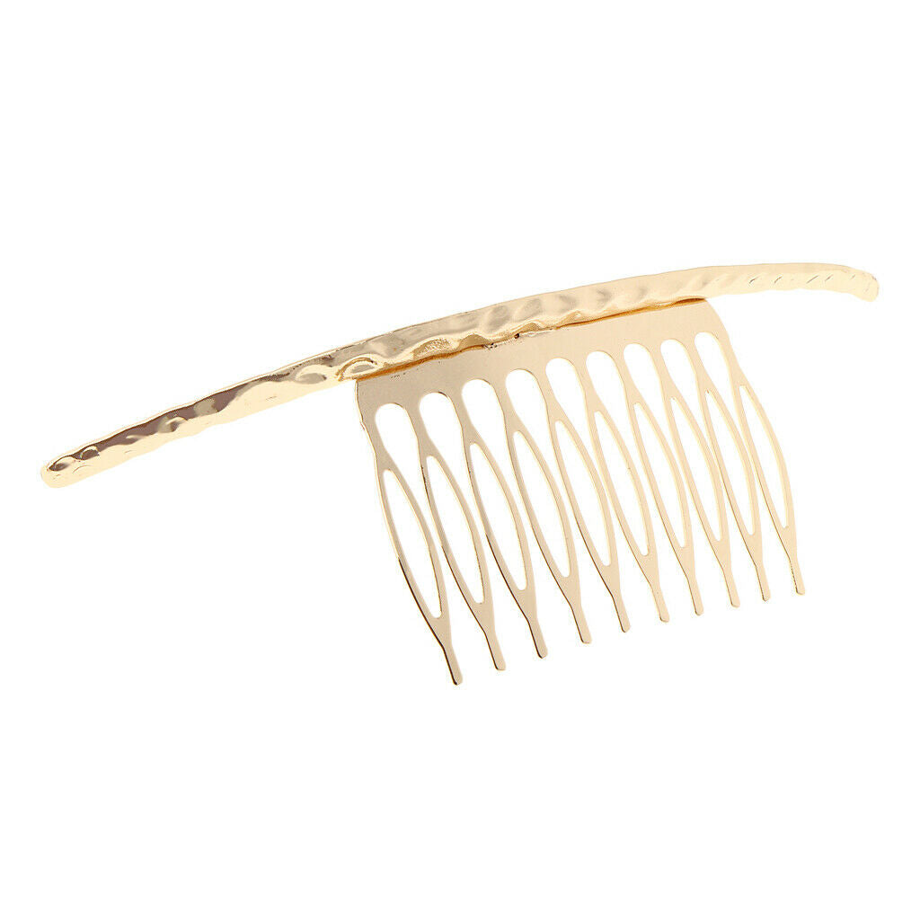 Golden Blank Metal Hair Clip Comb 10 Teeth Wedding Bridal Hairstyle Accessories