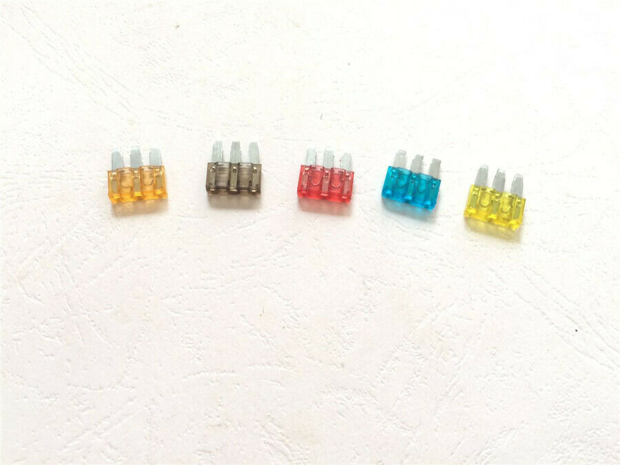 25Pcs Micro3 Fuse 3 Pins PEC Automotive Car Fuse 5A 7.5A 10A 15A 20A Universal