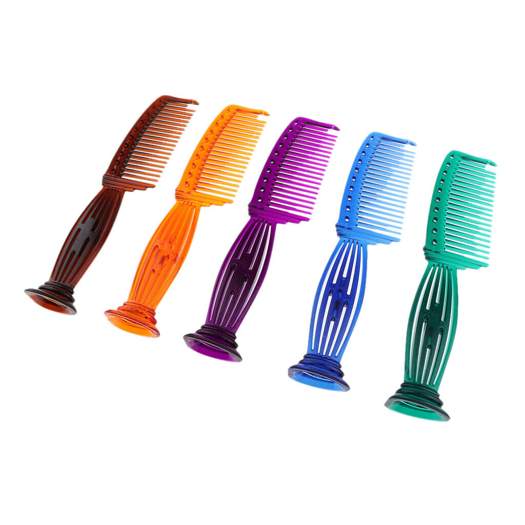 Wide-tooth Smooth Comb Plastic Detangling Hairbrush for Reducing Hair Loss Green