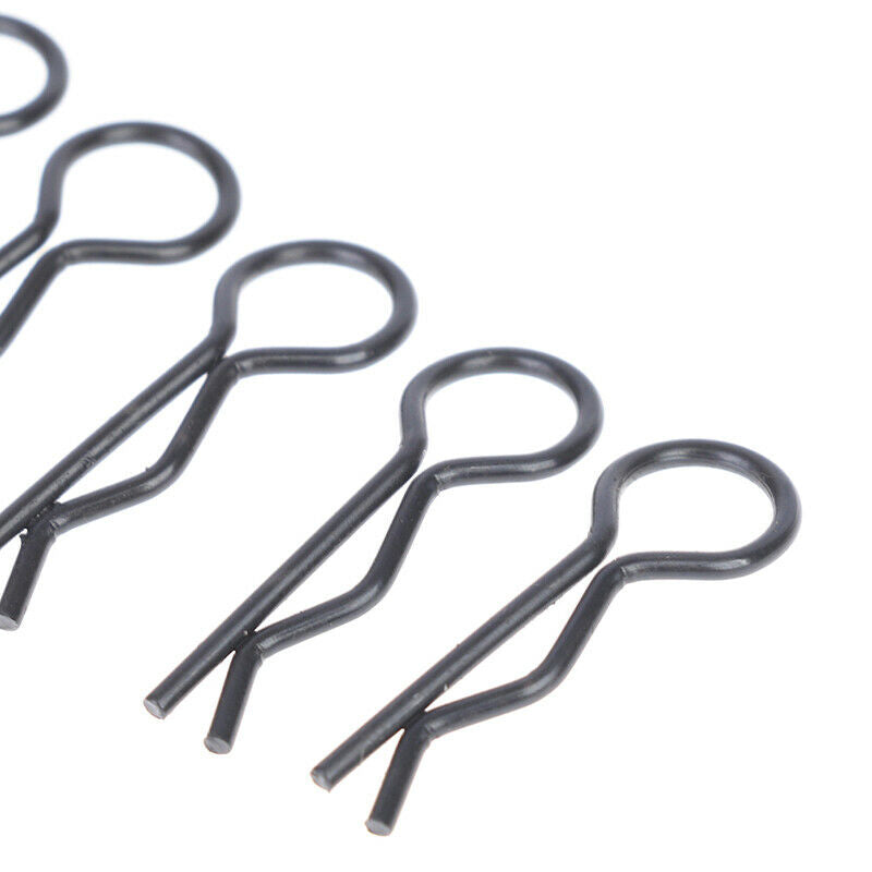 50x RC Car Black Metal Bodyshell Clips Pins R Shape for 1/10 RC Rock Craw.l8