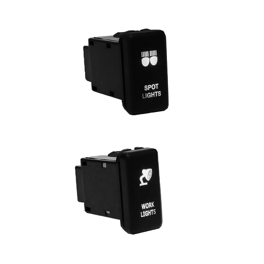 2Pieces Work & Spot Light Push Switch Blue LED Bar for  FJ Cruiser